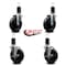 Service Caster 5'' Soft Rubber Wheel Swivel 1-5/8'' Expanding Stem Caster Set 2 Brakes, 4PK SCC-EX20S514-SRS-2-TLB-2-158 - alternate 2